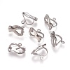 Tarnish Resistant 304 Stainless Steel Clip-on Earring Findings X-STAS-P206-02P-1