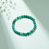 Natural Weathered Agate(Dyed) Round Beaded Stretch Bracelet BJEW-JB08363-04-2