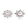 Brass Micro Pave Clear Cubic Zirconia Bead Caps KK-Q071-06P-02-2