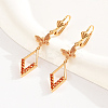 Fashionable Classic Copper Tassel Leverback Earrings with Zircon Stones WS8676-1