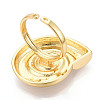Brass Adjustable Open Cuff Rings for Women RJEW-N051-01B-G-3
