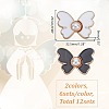 12Pcs 2 Colors Butterfly Alloy Enamel with Plastic Pearl Adjustable Jean Button Pins FIND-AR0005-47-2