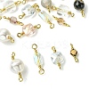 20Pcs 10 Styles Faceted Clear Glass Oval Connector Charms and Natural Agate(Dyed & Heated) Faceted Round Links KK-FS0001-91-2
