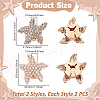 4Pcs 2 Styles Alloy Cufflinks AJEW-GA0009-06-2