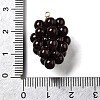 Grape Brass Acrylic Pendants OACR-R006-05G-07-3