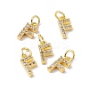 Real 18K Gold Plated Brass Micro Pave Clear Cubic Zirconia Charms KK-E068-VB452-F-4