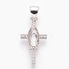 Brass Micro Pave Cubic Zirconia Pendants ZIRC-E153-28P-NR-1