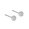 Anti-Tarnish Rhodium Plated 999 Fine Silver Texture Round Stud Earrings for Women LS-EJEW-S215-08P-1
