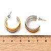 304 Stainless Steel Two Tone Stud Earrings EJEW-F355-05GP-03-3