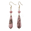 Teardrop Natural Rhodonite & Rhodochrosite Dangle Earrings EJEW-JE06840-3