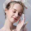 3 Pairs 3 Colors Sparkling Rhinestone Leafy Branch Dangle Stud Earrings EJEW-FI0001-90-6