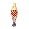 Brass Enamel Fish Connector Charms KK-H527-11G-04-1