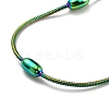 Ion Plating(IP) 304 Stainless Steel Round Snake Chain Bracelet with Oval Beaded BJEW-E088-03RC-3