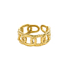 304 Stainless Steel Oval Chain Cuff Bangles for Women STAS-OY012-38G-1