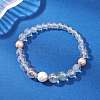 Glass & Shell Pearl Beaded Stretch Bracelets for Women BJEW-JB12693-02-1