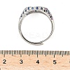 Brass Micro Pave Cubic Zirconia Cuff Rings for Women RJEW-A069-13P-7