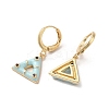 Triangle Real 18K Gold Plated Brass Dangle Leverback Earrings EJEW-L268-030G-03-2
