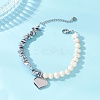 304 Stainless Steel Heart Charm Bracelets BJEW-JB13361-01-1