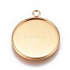 Ion Plating(IP) 304 Stainless Steel Pendant Cabochon Settings X-STAS-G127-13-22mm-G-1