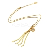 304 Stainless Steel Evil Eye & Chains Tassel Pendant Necklaces for Women NJEW-G101-01G-4