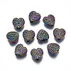 Rack Plating Rainbow Color Alloy Beads PALLOY-S180-342-1