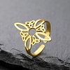 304 Stainless Steel Adjustable Cuff Rings LS-RJEW-S628-03G-1