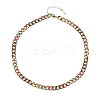 8MM 201 Stainless Steel Enamel Cuban Link Chain Necklaces NJEW-H085-02G-1