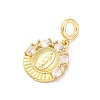 Brass Clear Cubic Zirconia European Dangle Pendants KK-D325-28G-04-2