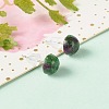 Half Round Natural Mixed Gemstone Stud Earrings for Girl Women EJEW-JE04664-5