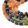 Synthetic Goldstone & Natural Chinese Southern Jade & Red Aventurine & Tiger Eye & Sodalite & Obsidian & Snowflake Obsidian Beads Strands G-H333-03J-5