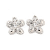 Brass Micro Pave Clear Cubic Zirconia Charms KK-Z044-19P-1