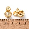 Rack Plating Brass Micro Pave Clear Cubic Zirconia Round Ball Stud Earring EJEW-H099-09G-1-3