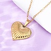 Heart 304 Stainless Steel Pendant Necklaces NJEW-H059-18G-2