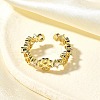 Brass Micro Pave Cubic Zirconia Cuff Rings for Women RJEW-Q008-01G-01-4