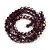 Transparent Electroplate Glass Beads Strands EGLA-A039-T4mm-B30-2