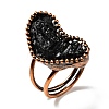 Natural Tektite Geometry Chunky Open Cuff Ring G-D468-37R-4