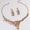 Teardrop Alloy Rhinestone Bib Necklaces & Stud Earring Sets for Women FS-WG2AA93-02-3