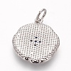 Brass Micro Pave Cubic Zirconia Pendants KK-P156-13P-02-NR-2