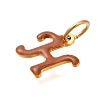 Ion Plating(IP) 304 Stainless Steel Enamel Alphabet Charms STAS-F308-02G-H-2