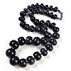 Synthetic Blue Goldstone Rondelle Graduated Beaded Necklaces for Women Men NJEW-K388-02A-1