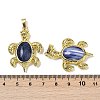 Natural Banded Agate(Dyed & Heated) & Brass Pendants KK-F887-01G-18-3
