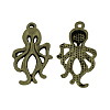 Tibetan Style Alloy Octopus Pendants TIBEP-S270-AB-FF-1