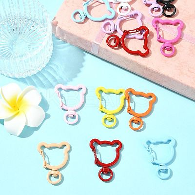 14Pcs Spray Painted Eco-Friendly Alloy Swivel Snap Hook Clasps FIND-FS0004-59-1
