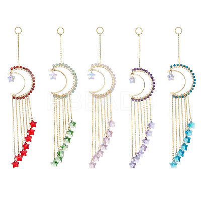 Natural Gemstone Pendant Decorations HJEW-JM01130-1