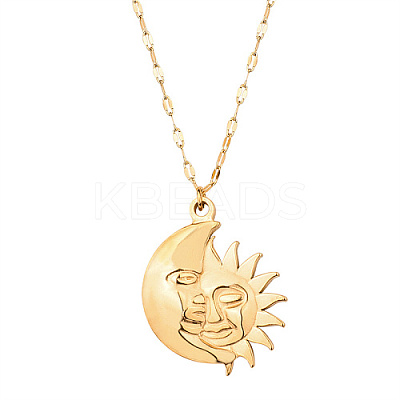 Golden 304 Stainless Steel Pendant Necklace SA1727-1-1