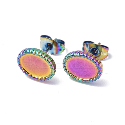 Ion Plating(IP) 304 Stainless Steel Stud Earring Findings STAS-F286-10MC-1
