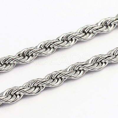 Tarnish Resistant 304 Stainless Steel Rope Chains CHS-O005-43E-1