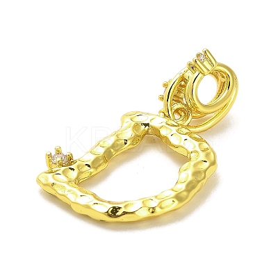 Rack Plating Brass Micro Pave Cubic Zirconia European Dangle Charms KK-L210-015G-D-1