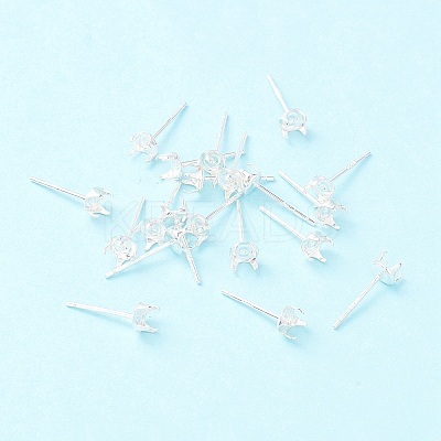 925 Sterling Silver Post Stud Earring Settings STER-P047-06B-S-1