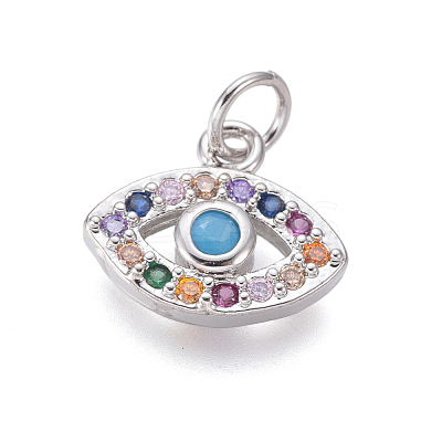 Brass Micro Pave Cubic Zirconia Charms ZIRC-I032-70P-1
